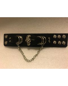 Punk Medium Skull  Bracelet - 4.5 cm - Leather Wrist Band (CBL2001)