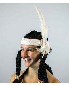 Indian Feather Headband - White (IND38)