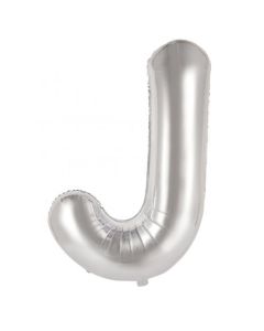 J Silver Letter - 86cm (34') Foil Balloon (JSilverA)