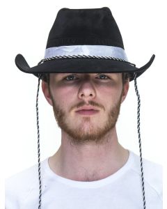 Cowboy Hat Black with White Band (LA3100)