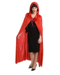 Red Velvet Hooded Cape - Adult (N96942)