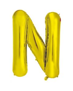 N Gold Letter - 86cm (34') Foil Balloon (NGoldA)