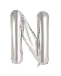 N Silver Letter - 86cm (34') Foil Balloon (NSilverA)