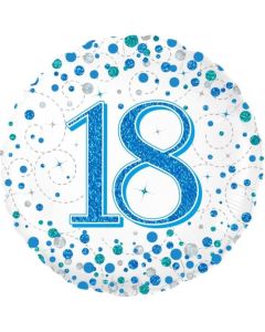 18th Sparkling Fizz Blue - 45cm Foil Balloon (OT226645)