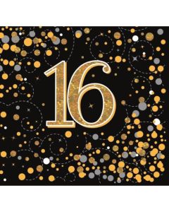 Sparkling Fizz Black Gold - Napkin 16th (Pack of 16) (635944A)