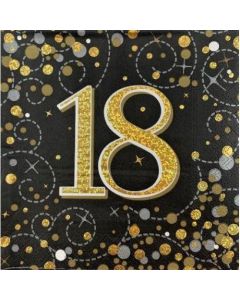 Sparkling Fizz Black and Gold - Napkin 18 (Pack of 16) (OT635951)