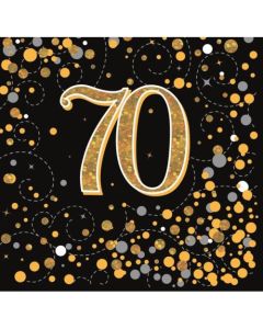 Sparkling Fizz Black Gold - Napkin 70th (Pack of 16) (636019A)