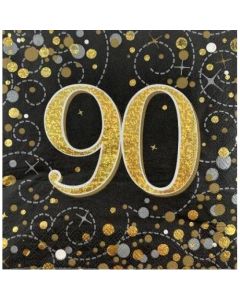 Sparkling Fizz Black Gold - Napkin 90th (Pack of 16) (636033A)