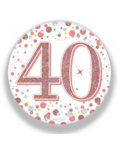 Badge 75mm 40th Sparkling Fizz Rose Gold (OT654358)