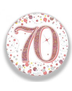 Badge 75mm 70th Sparkling Fizz Rose Gold (OT654396)