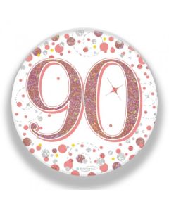 Badge 75mm 90th Sparkling Fizz Rose Gold (OT654419)