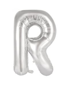 R Silver Letter - 86cm (34') Foil Balloon (RSilverA)