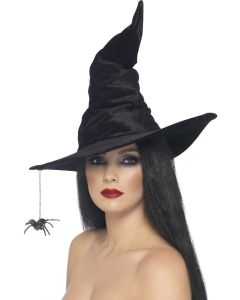 Witch Hat - Black Velour with Spider (SM24146)