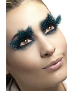 Large Feather With Aqua Dots Eyelashes (SM24234)
