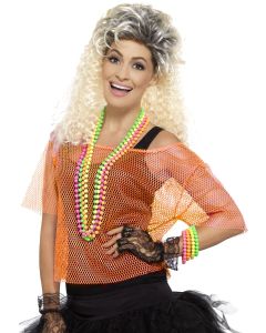 Fishnet Top - Neon Orange - Adult Costume (SM45191)