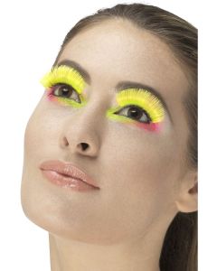 80's Party - Neon Yellow - Eyelashes including Adhesive (SM48084)