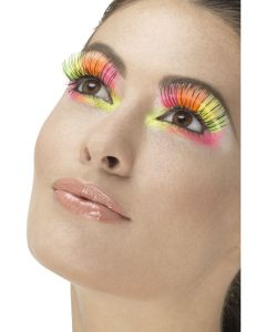 1980's Multi Coloured -  Eyelashes including Adhesive (SM48095)
