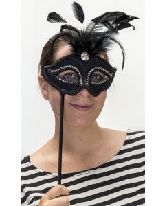 Feather Stick Eyemask - Black and Silver (SST055A1)