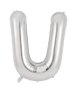 U Silver Letter - 86cm (34') Foil Balloon (USilverA)
