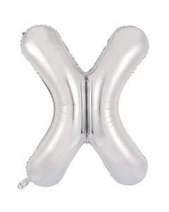 X Silver Letter - 86cm (34') Foil Balloon (XSilverA)