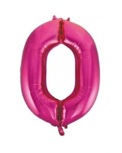 0 Magenta Pink Number - 86cm (34') Foil Balloon (0PinkA)